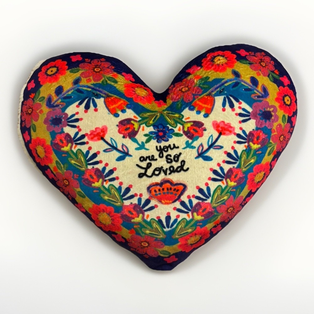 Natural Life "You Are So Loved" cozy weighted pillow Embroidered Colorful Decor
